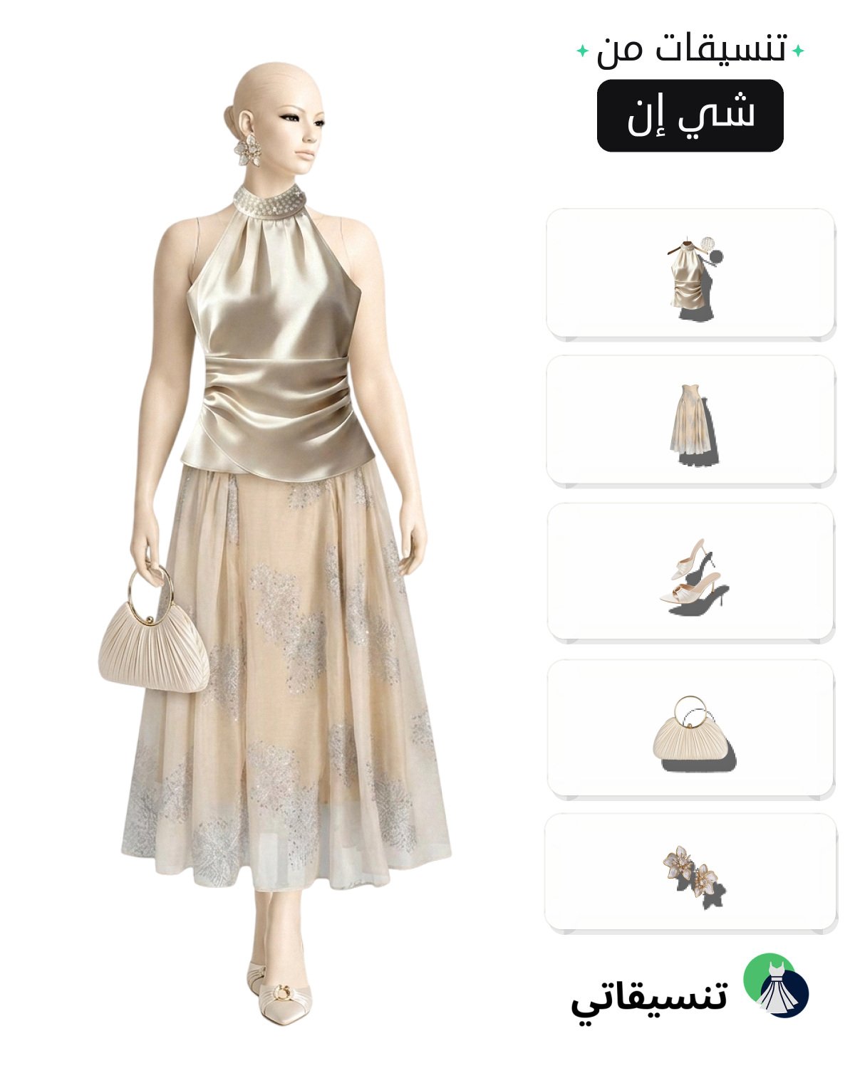 تنسيق مناسبات 🥳 للعيد والعزايم والحفلات مكون من تنورة وبلوزة من شي ان