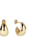 أقراط ذهبية بتصميم دمعة أنيق