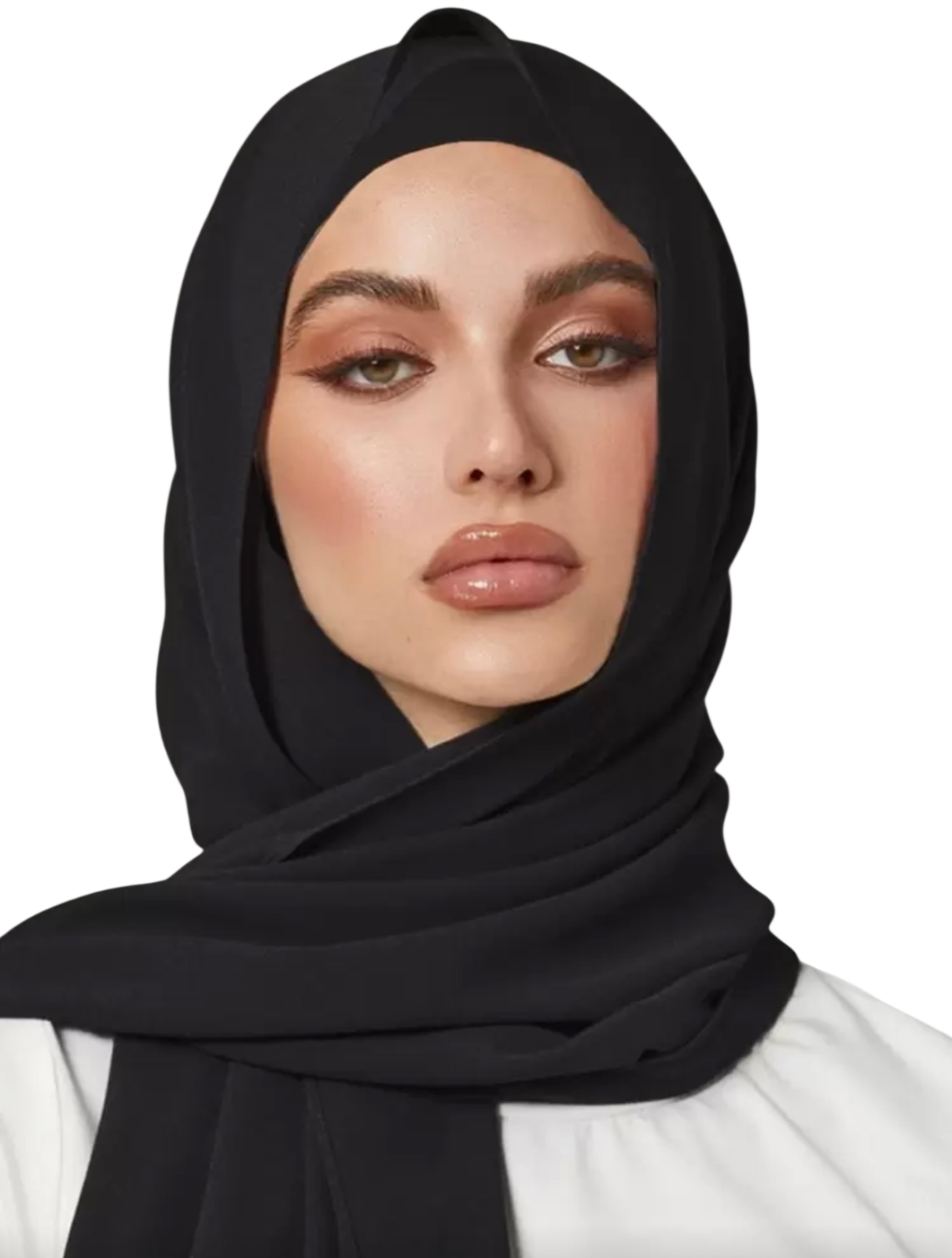 حجاب أسود ناعم لف أنيق
