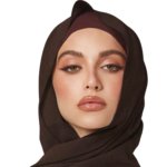 حجاب بني داكن ناعم أنيق
